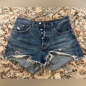 Levi Jean shorts, size: 26, medium wash